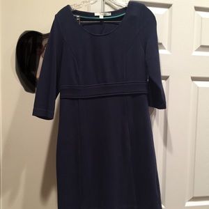 Boden Cotton Blend Navy Textured Ponte Dress